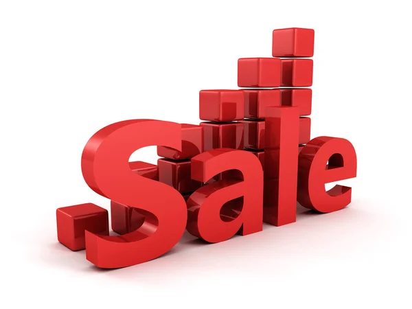Red sale growing blocks — Stock Photo, Image