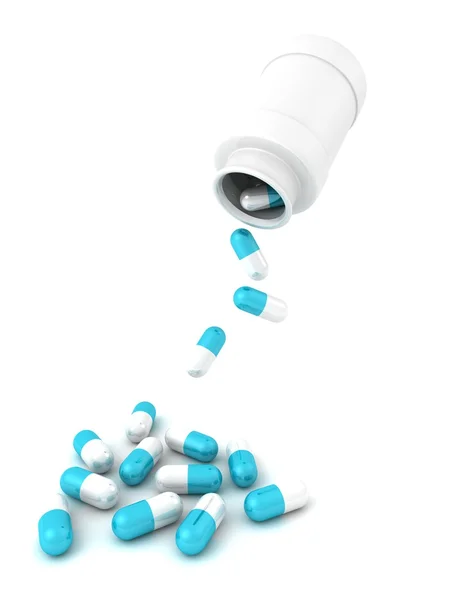 Pílulas medicinais azuis — Fotografia de Stock