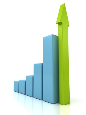 yeşil bir ok ile diyagram Bar