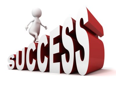 3D adam başarı metin merdivene adımları