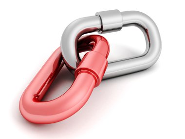 Metalik kırmızı ve gri zincir