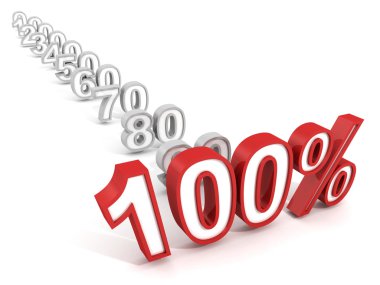 One hundred red percent clipart