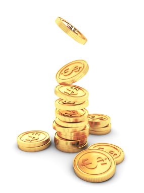 Altın dolar sikke yığını