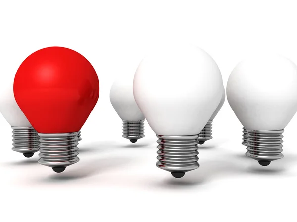 Red light bulb lampa — Stockfoto