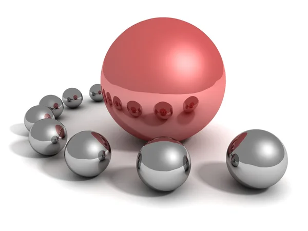 Unique red ball leader — Stock Photo, Image