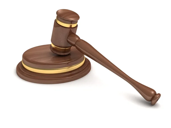 Wooden brown auction gavel — Stock Photo, Image