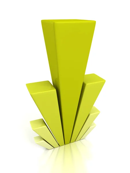 Gráfico de gráfico de gráfico de barras de negócios verde 3d criativo — Fotografia de Stock