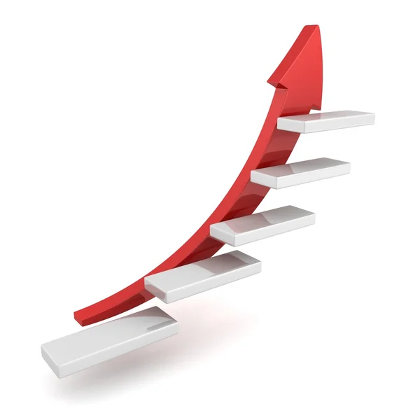 Red growing up success arrow — Stock Photo, Image