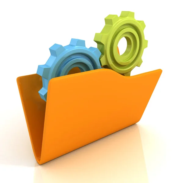 Yellow folder icon — Stock Photo, Image