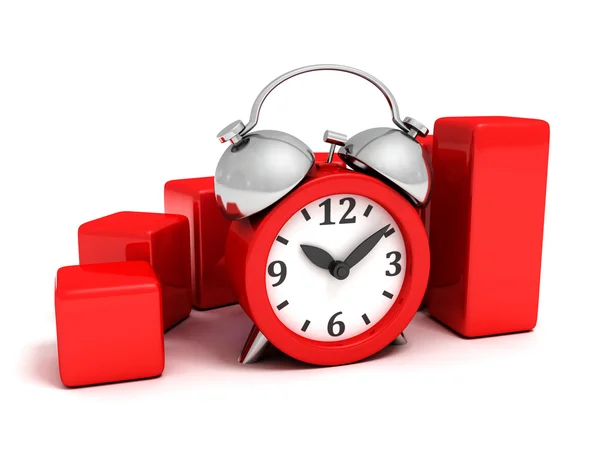 Business finance chart alarm clock — Stock Photo, Image