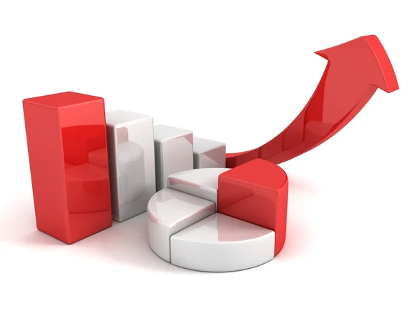 Finance pie and bar chart — Stock Photo, Image