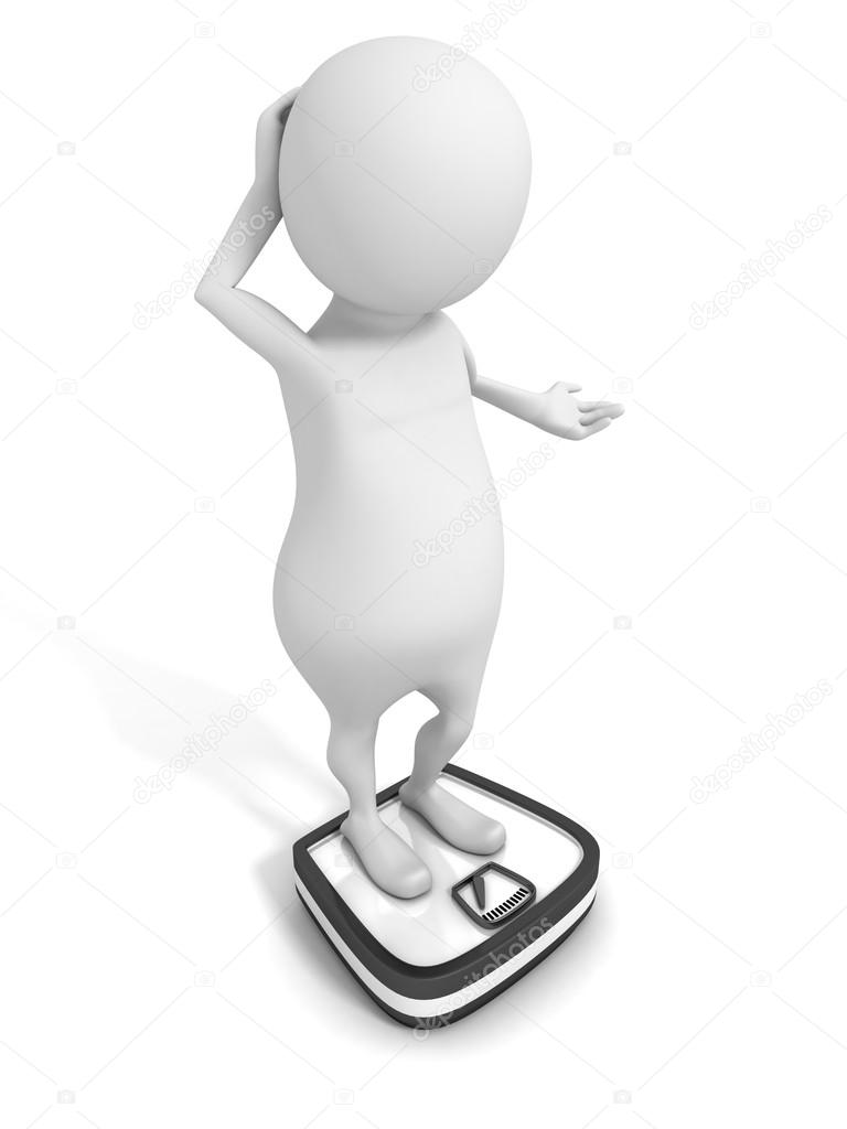 man with overweight on a scales