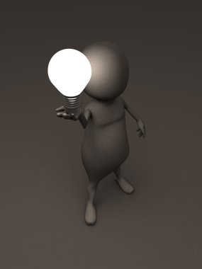 3D man holding ampul