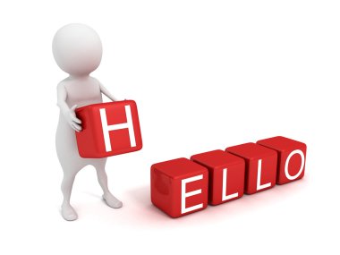 Merhaba metin oyuncak blokları