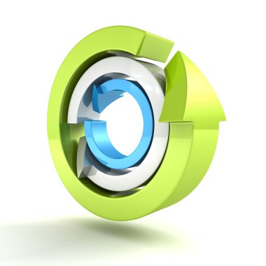 yeşil mavi gri geri dönüşüm kavramı