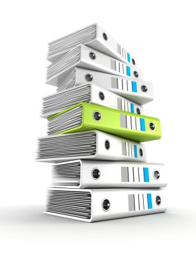 High pile of office ring binders clipart