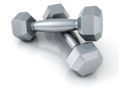 iki metalik parlak halter