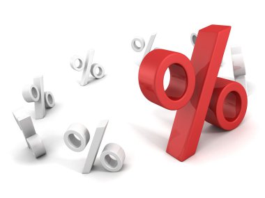 büyük bireysel kırmızı yüzde işareti