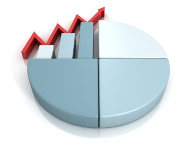 iş finansal pasta ve çubuk grafik