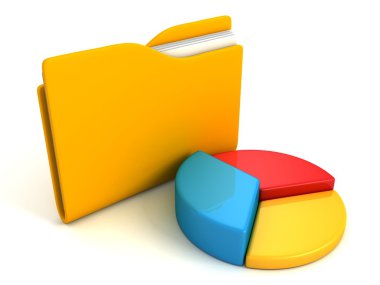 renkli pasta grafiği ile klasör simgesi