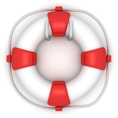 Duvardaki beyaz lifebuoy