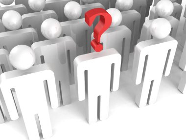 soru işareti olan insanlar kalabalık