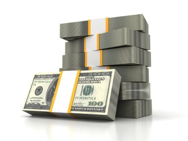 yüz dolar yığını