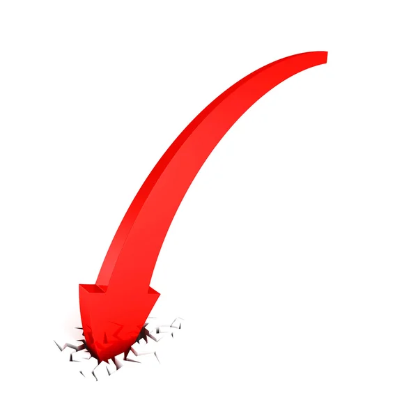 Red arrow business crash — Stock Photo, Image