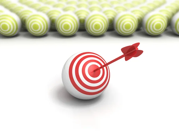 Individual red target ball — Stock Photo, Image