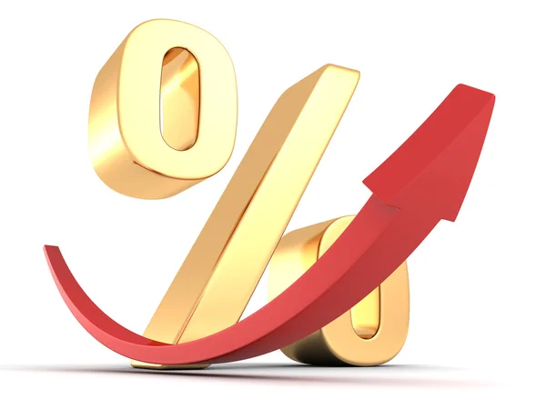 Golden percentage symbol — Stock Photo, Image