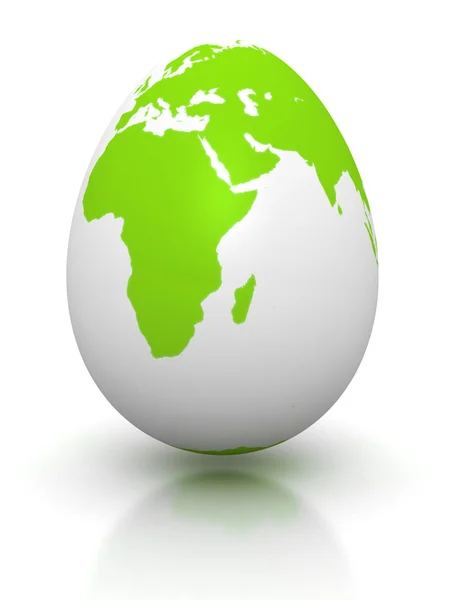 Green earth globe egg — Stock Photo, Image