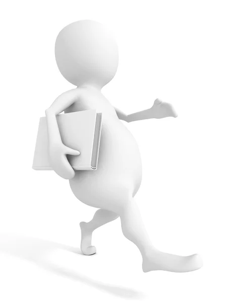 Character walking with  folder — Stock Photo, Image