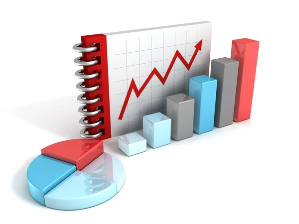 Business cirkel- och stapeldiagram — Stockfoto