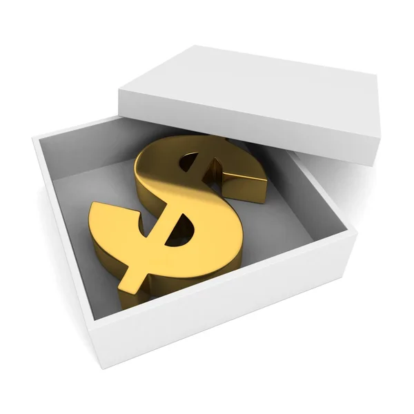 Kutu içinde dolar simgesi — Stok fotoğraf