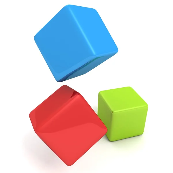 Красочные кубические блоки — стоковое фото