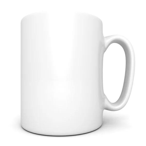 Caneca de café cerâmica branca no branco — Fotografia de Stock