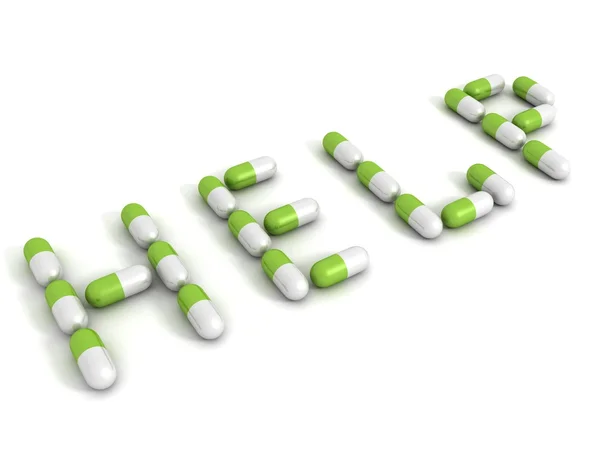 Green medical capsules — Stock Photo, Image