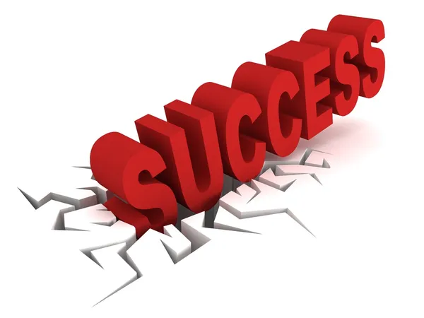 Success text in crisis — Stock Photo, Image