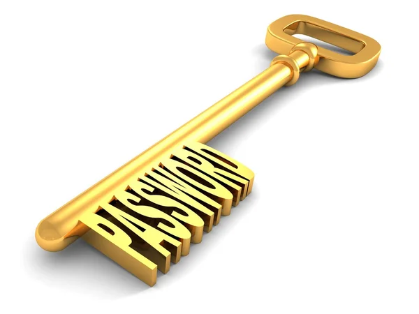 Gouden sleutel met wachtwoord — Stockfoto