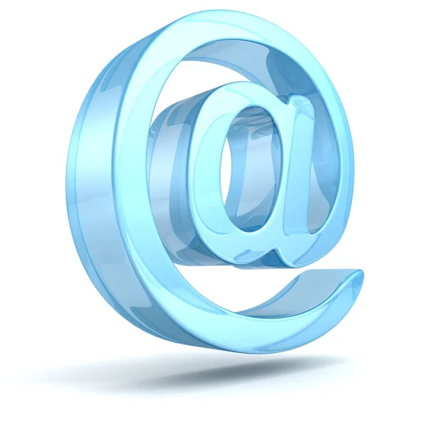 Modrý lesklý e-mail symbol — Stock fotografie