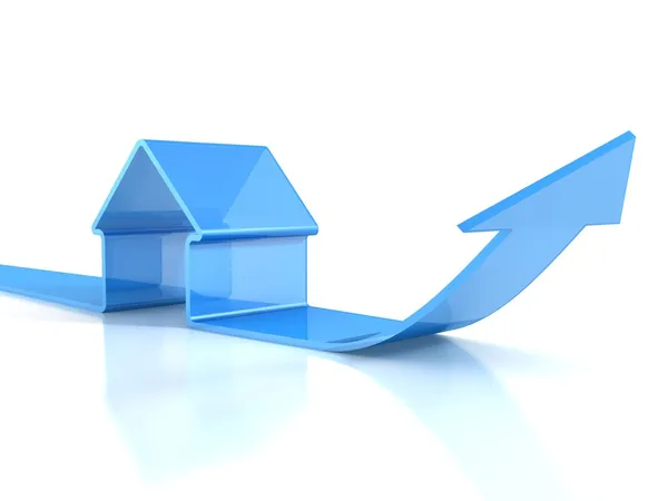 Azul concepto de bienes raíces casa — Foto de Stock