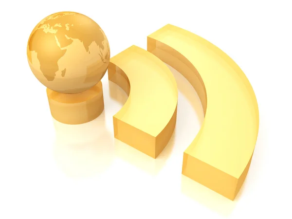 Rss yellow symbol — Stock Photo, Image