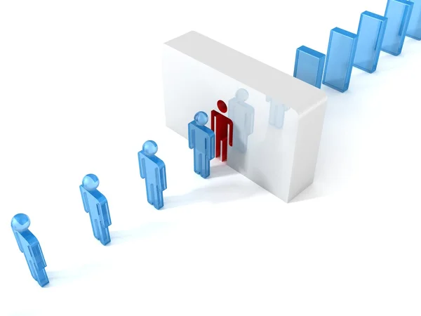 3d man career business conveyor — Stock Photo, Image