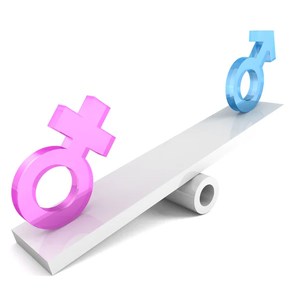 Señales de género en la balanza — Foto de Stock