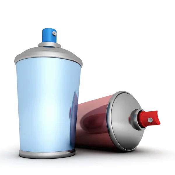 Dos latas de pintura en aerosol — Foto de Stock