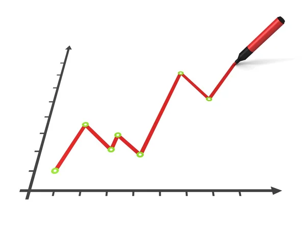 Diagrama de dibujo de marcador rojo — Foto de Stock