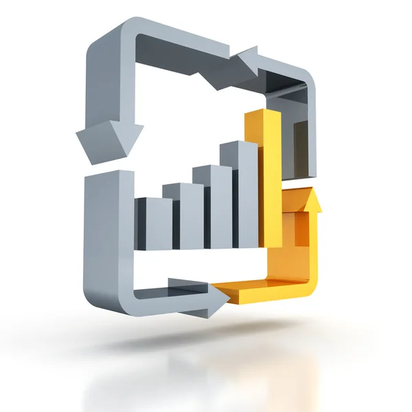 Stigande stapeldiagram — Stockfoto