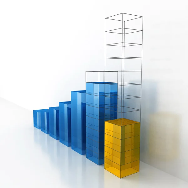 Gráfico de negócios Crescimento e Progresso — Fotografia de Stock