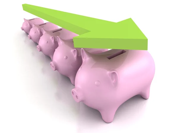 Savings concept with piggy banks — Stock Photo, Image