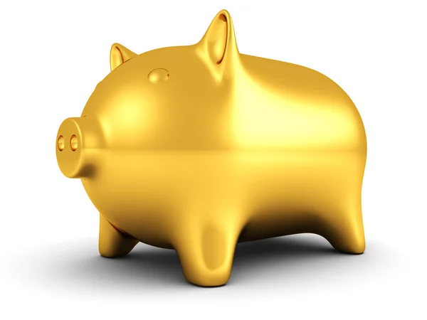 Golden piggy money bank — Stock Photo, Image